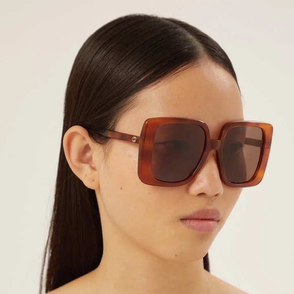 NEW GUCCI GG1314S 001 WOMEN’S BLACK SQUARE FRAME SUNGLASSES GUCCI - Picture 6 of 14